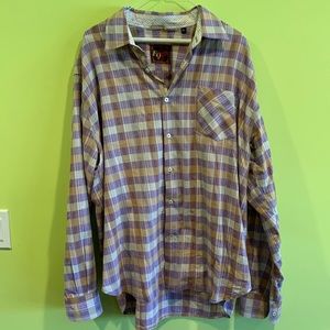 EQ MENS BUTTON DOWN PLAID LONG SLEEVE